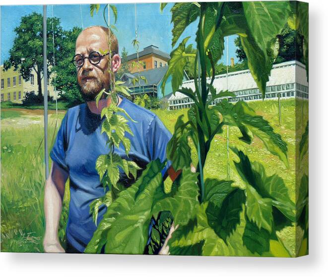  Portrait Canvas Print featuring the painting Righteous Hops by Gregg Hinlicky