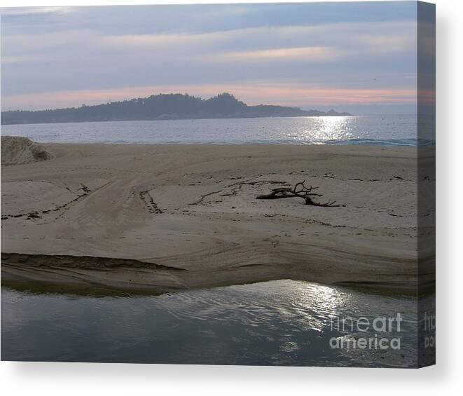 Carmel River Beach Canvas Print featuring the photograph River and Ocean by James B Toy