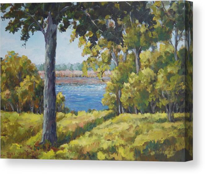 Landscape Canvas Print featuring the painting Rock Cut State Park by Ingrid Dohm