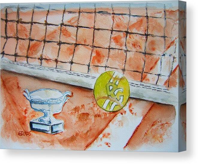 French Open Canvas Print featuring the painting Roland Garros by Elaine Duras