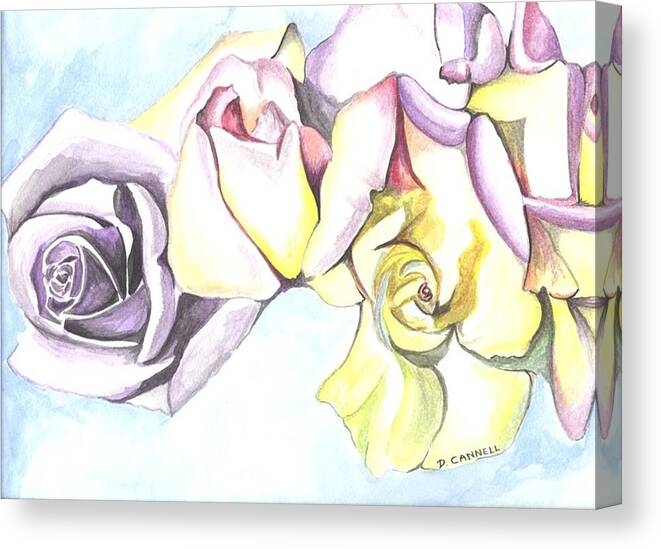 Love Canvas Print featuring the painting Roses study by Darren Cannell