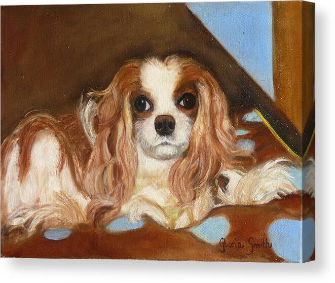 Dog Canvas Print featuring the painting Roxy by Gloria Smith