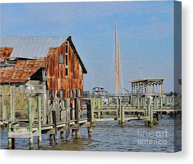 Art Canvas Print featuring the painting Rusted But Still Standing In Apalachicola by DB Hayes