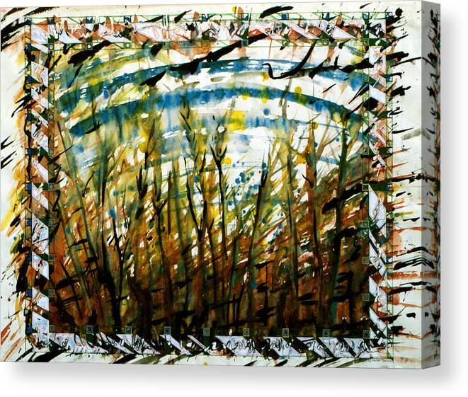 Abstract Canvas Print featuring the painting Saplings by Tom Hefko
