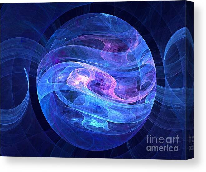 Apophysis Canvas Print featuring the digital art Sea Marble Blue by Kim Sy Ok