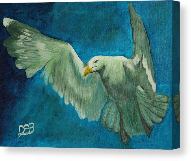 Bird Canvas Print featuring the painting SeaGull by David Bigelow