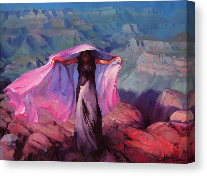 Dancer Canvas Print featuring the painting She Danced by the Light of the Moon by Steve Henderson