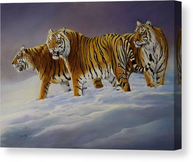 Tiger Canvas Print featuring the painting Siberian Sunlight by Barry BLAKE