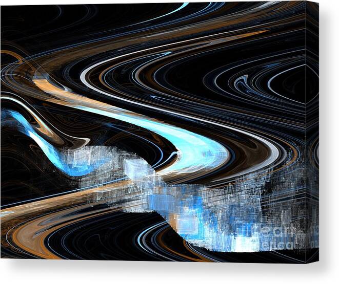 Apophysis Canvas Print featuring the digital art Sienna Blue Curve by Kim Sy Ok