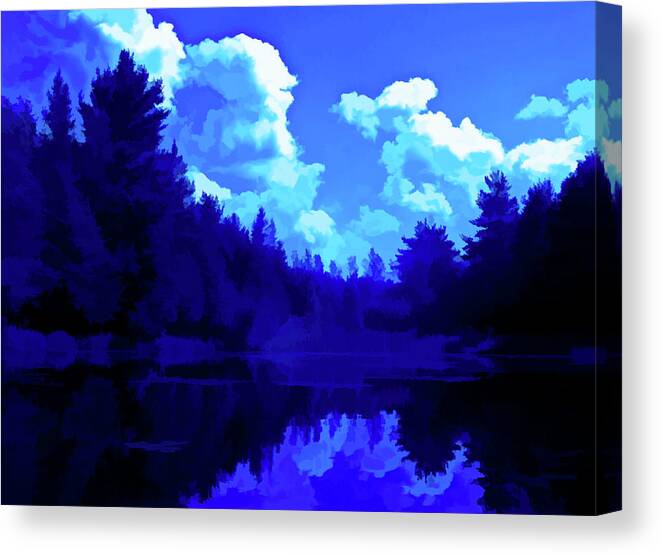 Pond Canvas Print featuring the photograph Simply Blue Pond Reflections by Aimee L Maher ALM GALLERY