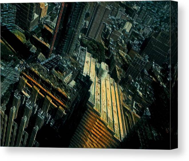 New York City Canvas Print featuring the digital art Skewed View by Gina Callaghan