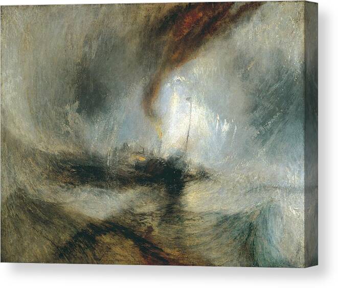 Snow Canvas Print featuring the painting Snow Storm by Joseph Mallord William Turner