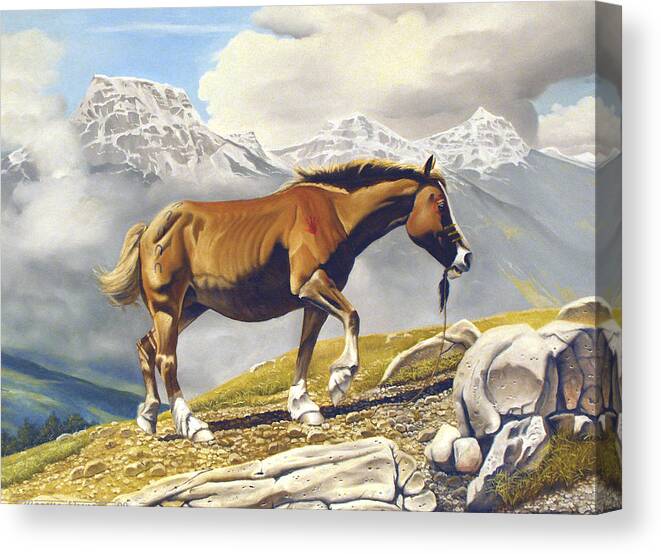 Horse Canvas Print featuring the painting Sole Survivor by Marc Stewart