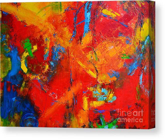 Something About You Abstract Oil Painting Canvas Print featuring the painting Something About You Modern Abstract Oil Painting Palette Knife work by Patricia Awapara