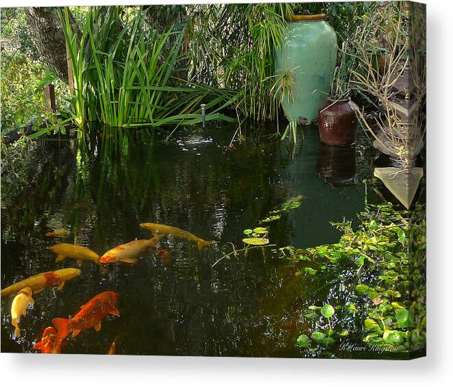 Fish Canvas Print featuring the photograph Soothing Koi Pond by K L Kingston