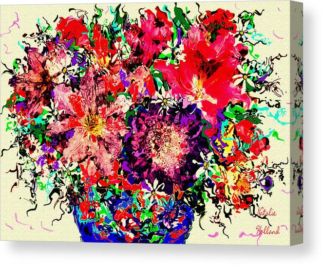 Flowers Canvas Print featuring the mixed media Spectacular Flowers by Natalie Holland