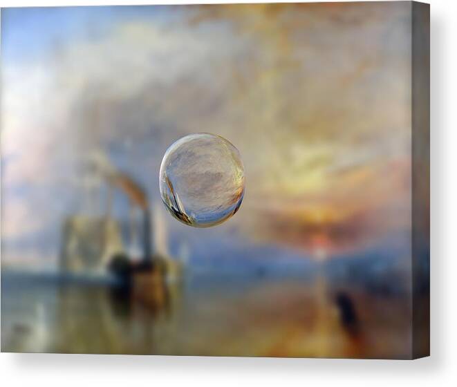 Abstract In The Living Room Canvas Print featuring the digital art Sphere 6 Turner by David Bridburg