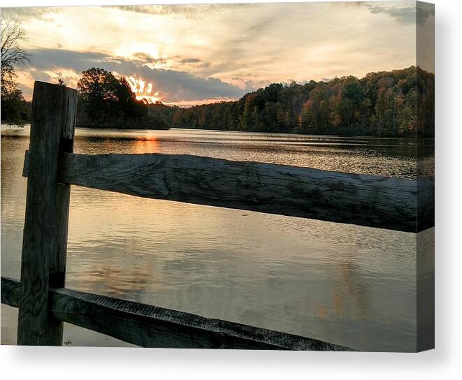  Canvas Print featuring the photograph Split Rail Sunrise by Brad Nellis