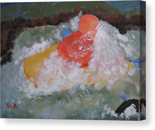 Water Canvas Print featuring the painting Spray by Sandy McIntire
