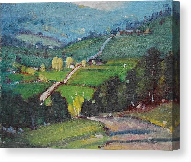 Berkshire Hills Paintings Canvas Print featuring the painting Spring Is Here by Len Stomski