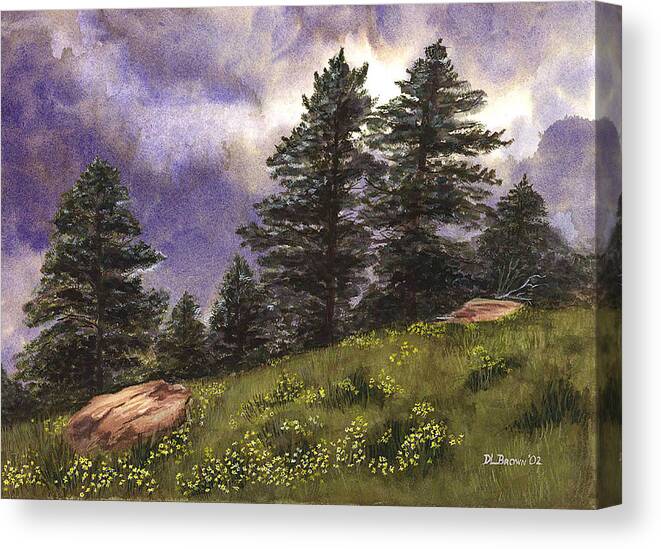 Spring Canvas Print featuring the painting Spring Storm by Deb Brown Maher
