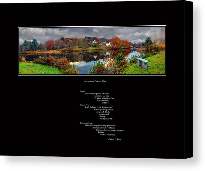 Squam Canvas Print featuring the photograph Squam River Poem and Panorama by Wayne King