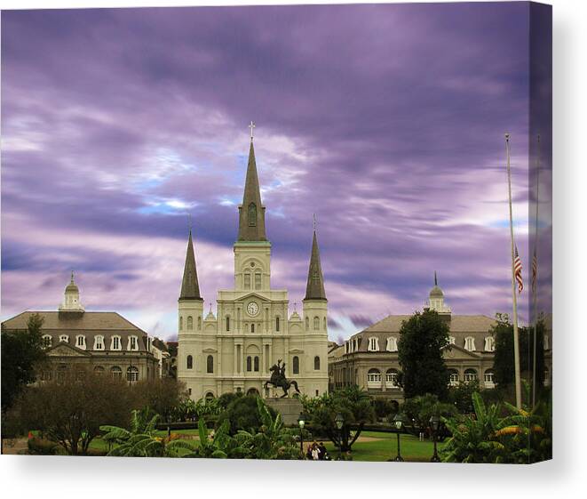 Cityscape Canvas Print featuring the photograph St. Louis Cathedral by Tom Hefko