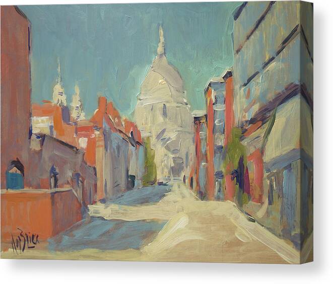 London Canvas Print featuring the painting St Pauls London by Nop Briex