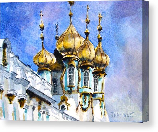 St Petersburg Canvas Print featuring the painting St Petersburg Russia by John West