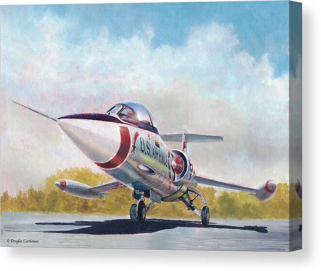 Aviation Canvas Print featuring the painting Starfighter by Douglas Castleman