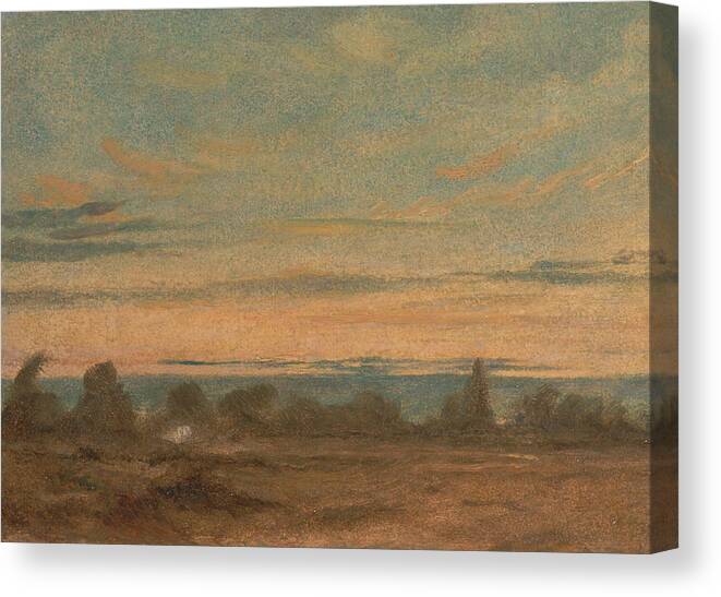 English Romantic Painters Canvas Print featuring the painting Summer Evening Landscape by John Constable