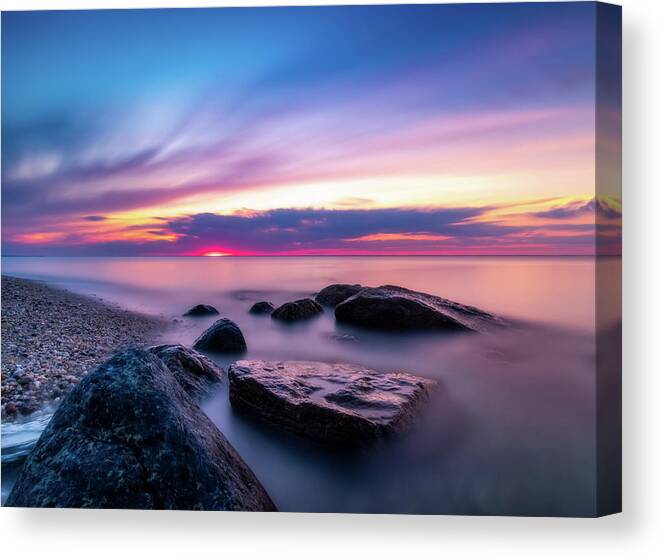 Summer Solstice Canvas Print featuring the photograph Summer Solstice Sunset by John Randazzo