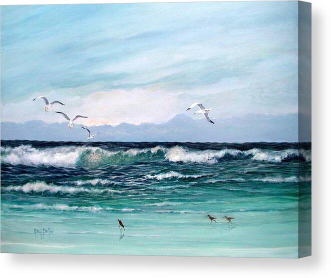 Seascape Canvas Print featuring the painting Summer's End by Gary Partin