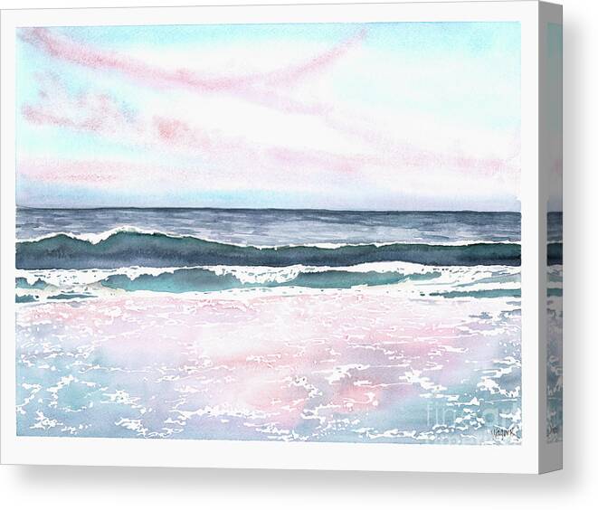 Sunset Canvas Print featuring the painting Sunset on the Beach by Hilda Wagner