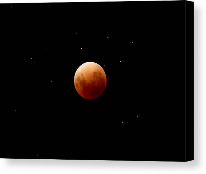 Moon Canvas Print featuring the photograph Super Red Blue Moon Eclipse by Evelyn Tambour