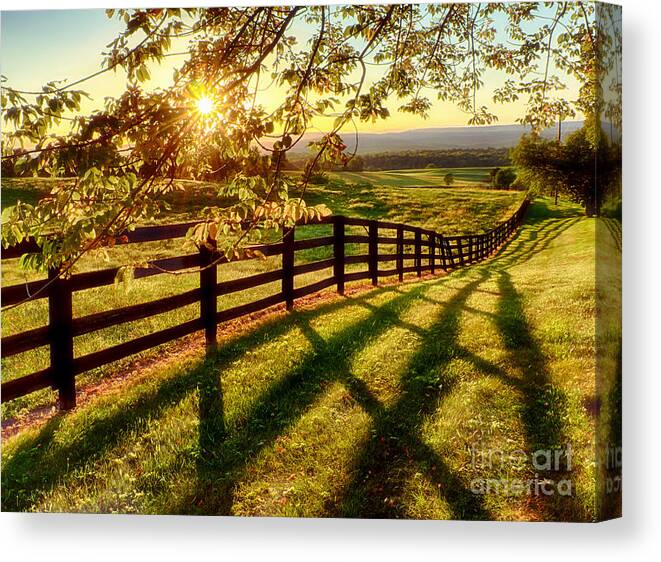 Fence Canvas Print featuring the photograph Sussex County Sunset by Mark Miller