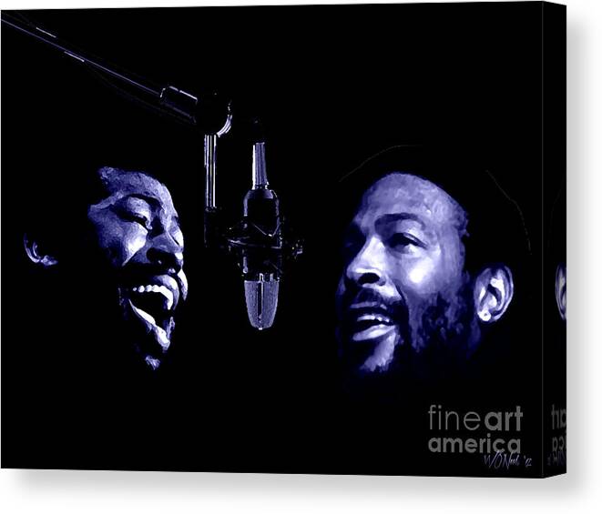 Portraits Canvas Print featuring the digital art Teddy and Marvin by Walter Neal