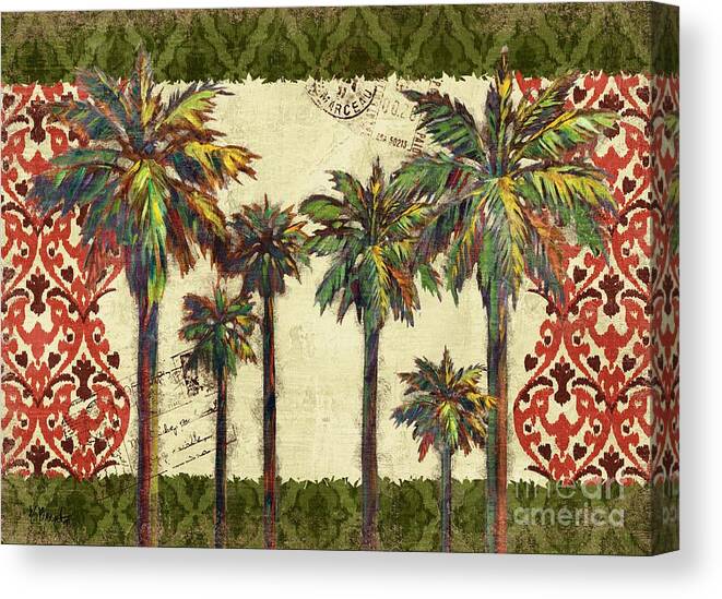 Thai Canvas Print featuring the painting Thai Palm Horizontal II by Paul Brent