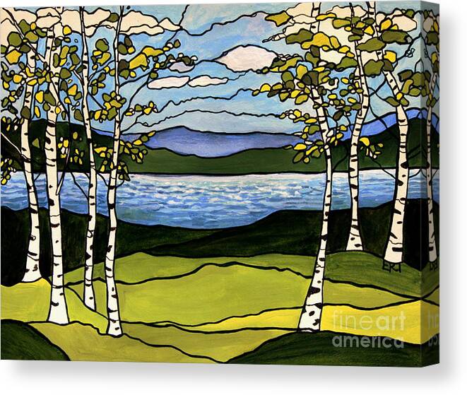 Birch Trees Canvas Print featuring the painting The Birches by Elizabeth Robinette Tyndall