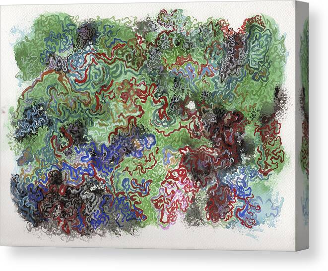 Abstract Canvas Print featuring the painting The Cell Never Rests 2 by Shoshanah Dubiner