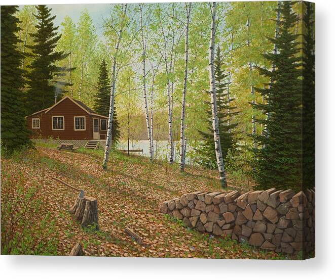 Landscape Canvas Print featuring the painting The Colors of Spring by Jake Vandenbrink