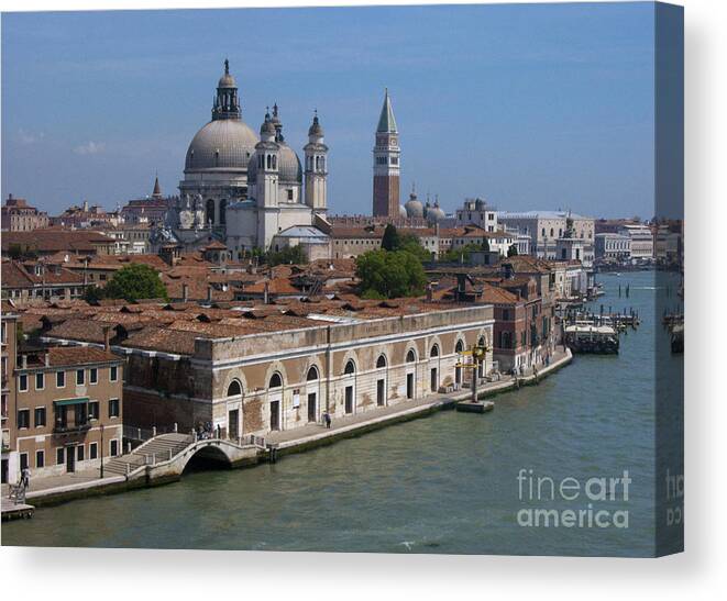 Venice Canvas Print featuring the photograph The Grand Canal in Venice by Sandra Bronstein