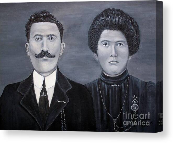 Grandparents Canvas Print featuring the painting The Grandparents by Judy Kirouac