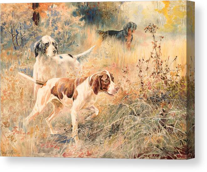Edmund H. Osthaus Canvas Print featuring the painting The Hunters by Celestial Images