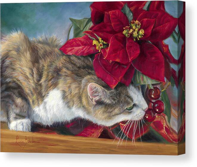 Cat Canvas Print featuring the painting The Inspector by Lucie Bilodeau