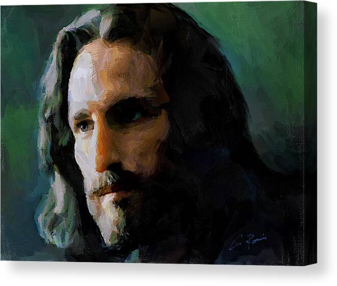 Jesus Canvas Print featuring the digital art The Nazarene by Charlie Roman