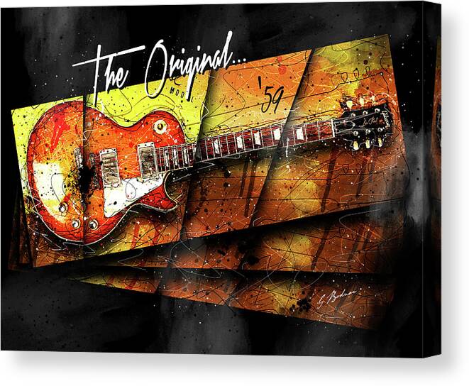 Guitar Art Canvas Print featuring the digital art The Original 59 by Gary Bodnar