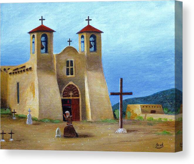 Old Canvas Print featuring the painting The Padre's Prayer by Gordon Beck