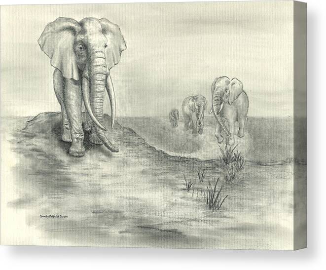 Elephant Canvas Print featuring the painting The Patriarch by Sandy Murphree Jacobs