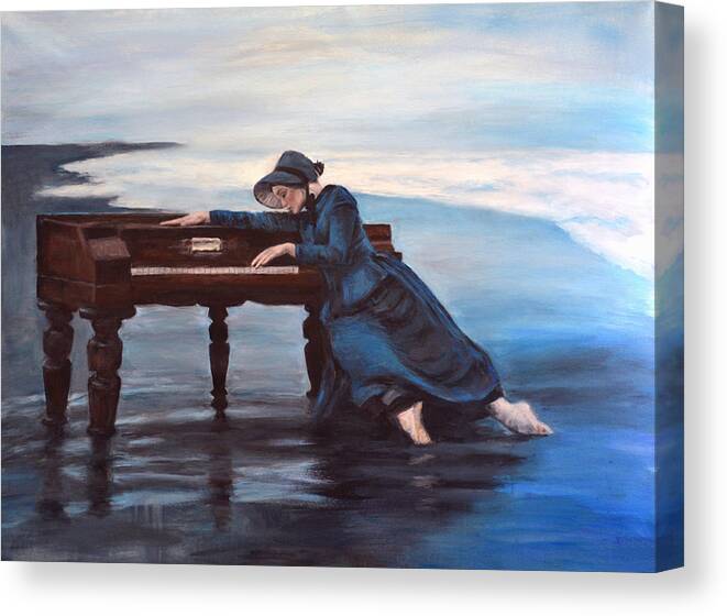 Inspired By The Movie And Ballet The Piano Canvas Print featuring the painting The Piano by Escha Van den bogerd